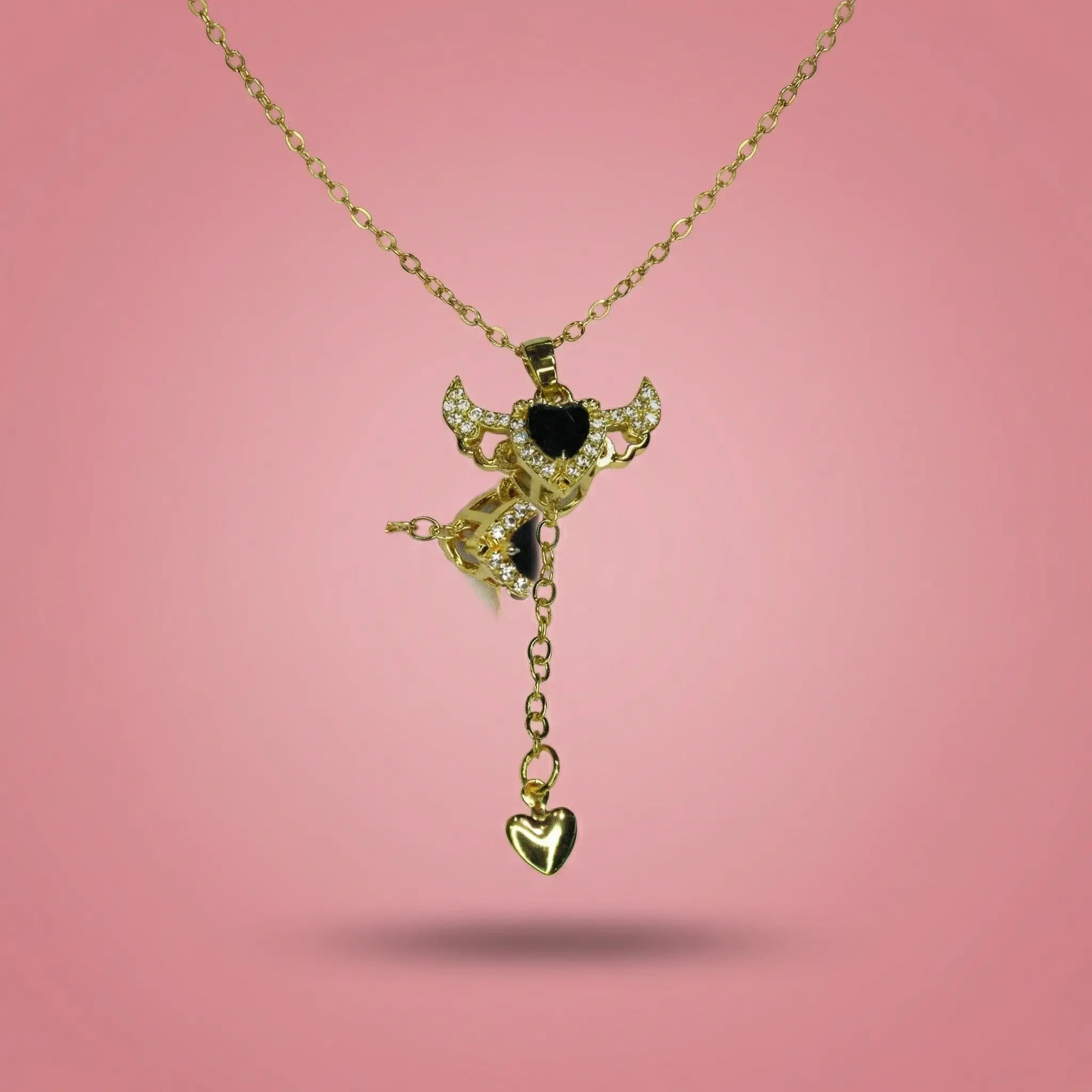 Angel Heart Necklace - Midnight Black - Image 5