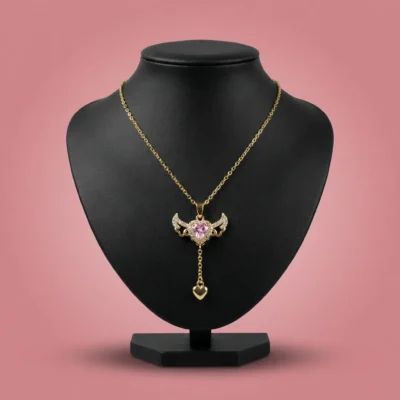Angel Heart Necklace - Pink Glow