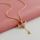 Angel Heart Necklace - Pink Glow