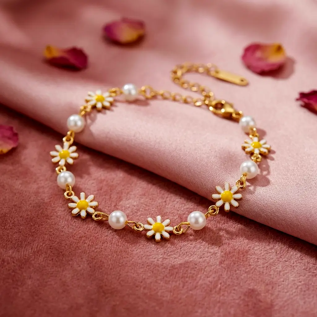 Floral Sunflower Charm Bracelet - Image 3