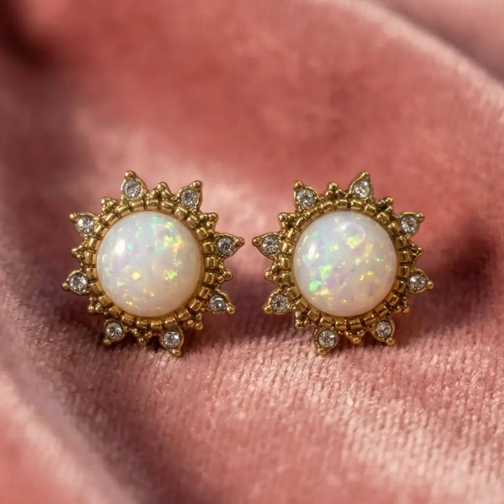 Opal Sunburst Earrings - Image 2