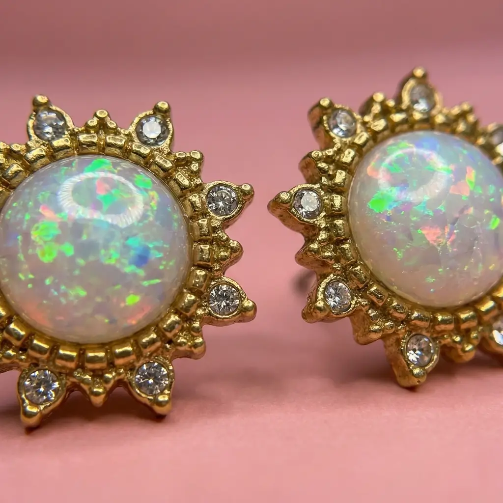 Opal Sunburst Earrings - Image 3