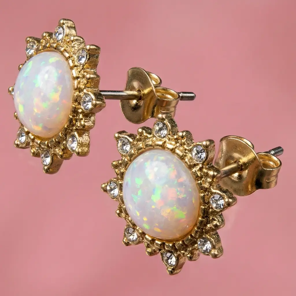 Opal Sunburst Earrings - Image 4