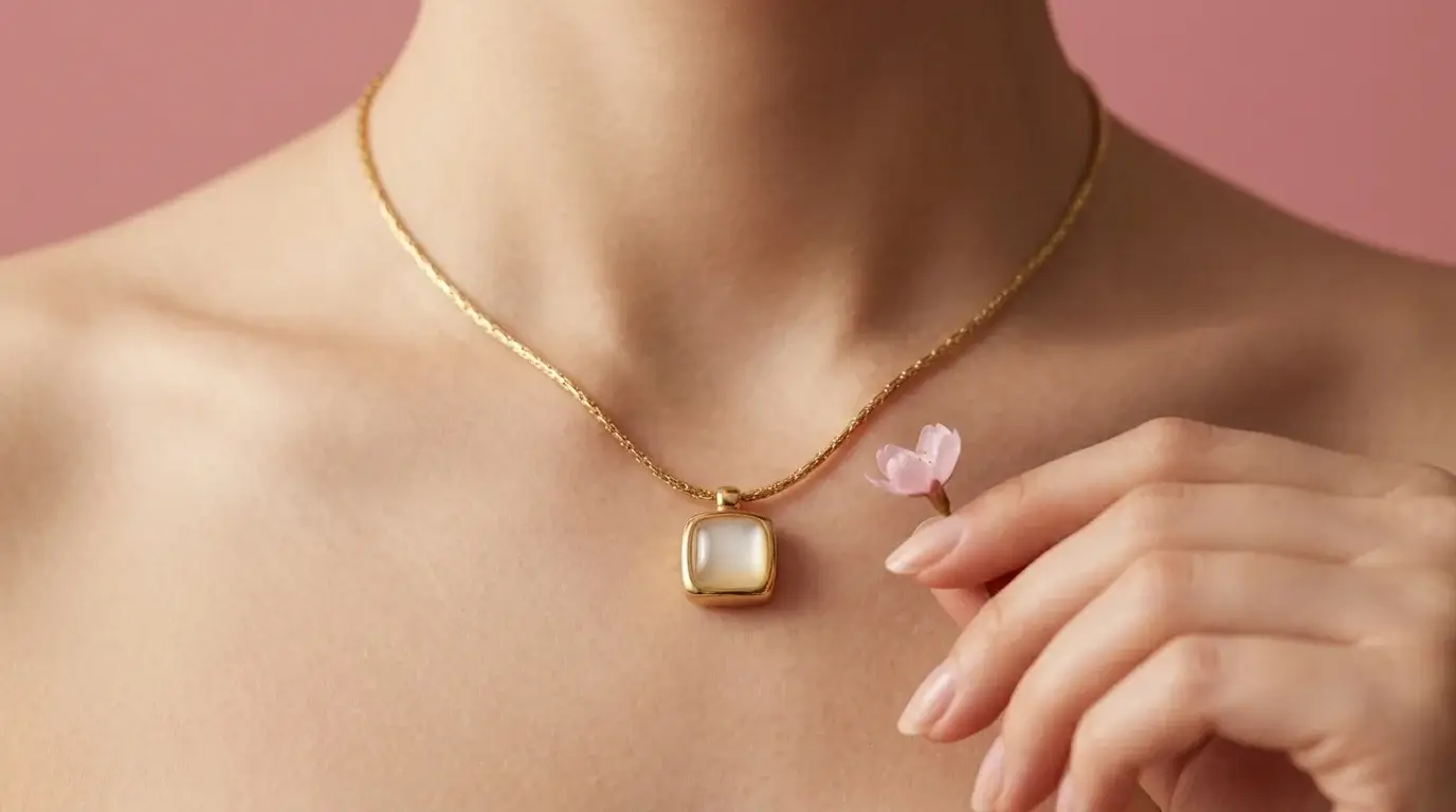 Luna Gold Pendant Necklace - Image 4