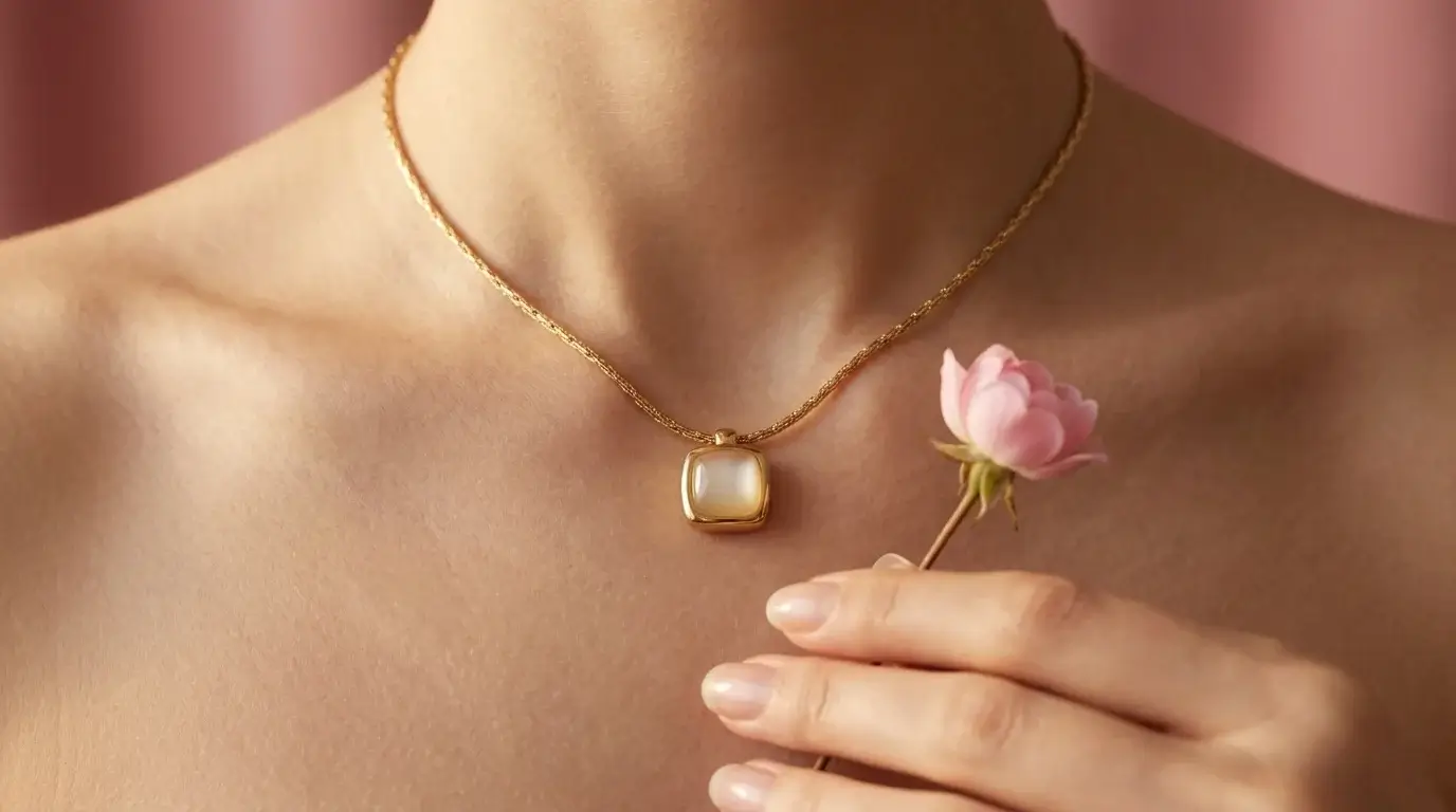 Luna Gold Pendant Necklace - Image 2