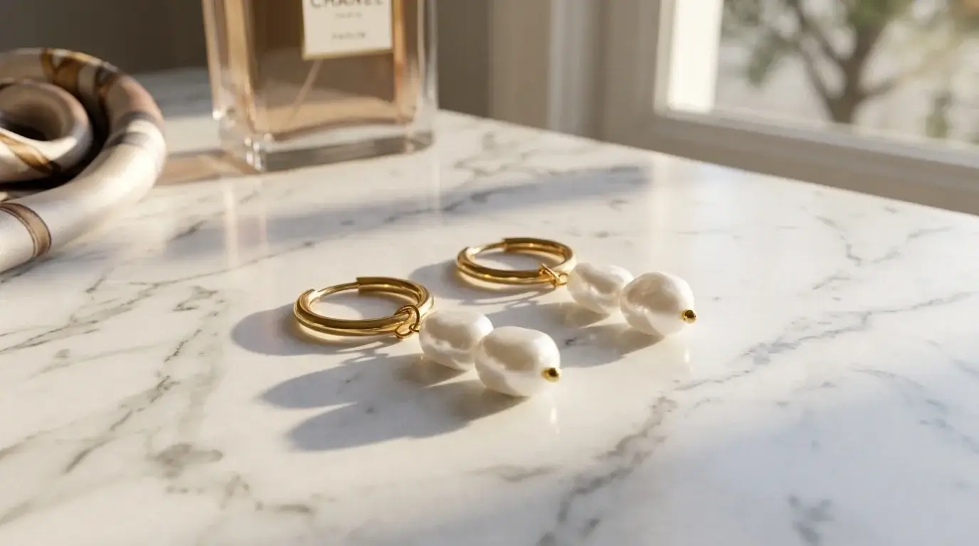 Pearl Cascade Earrings - Image 2